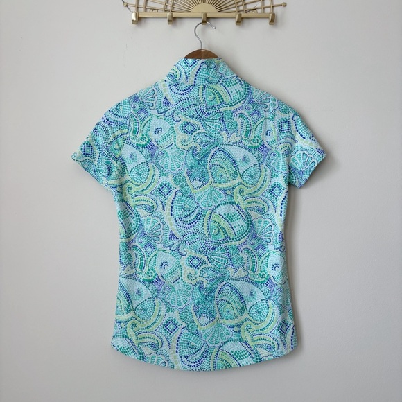 Ibkul Mariel 1/4 Zip Top XS Mock Neck Short Sleeve - Picture 4 of 7